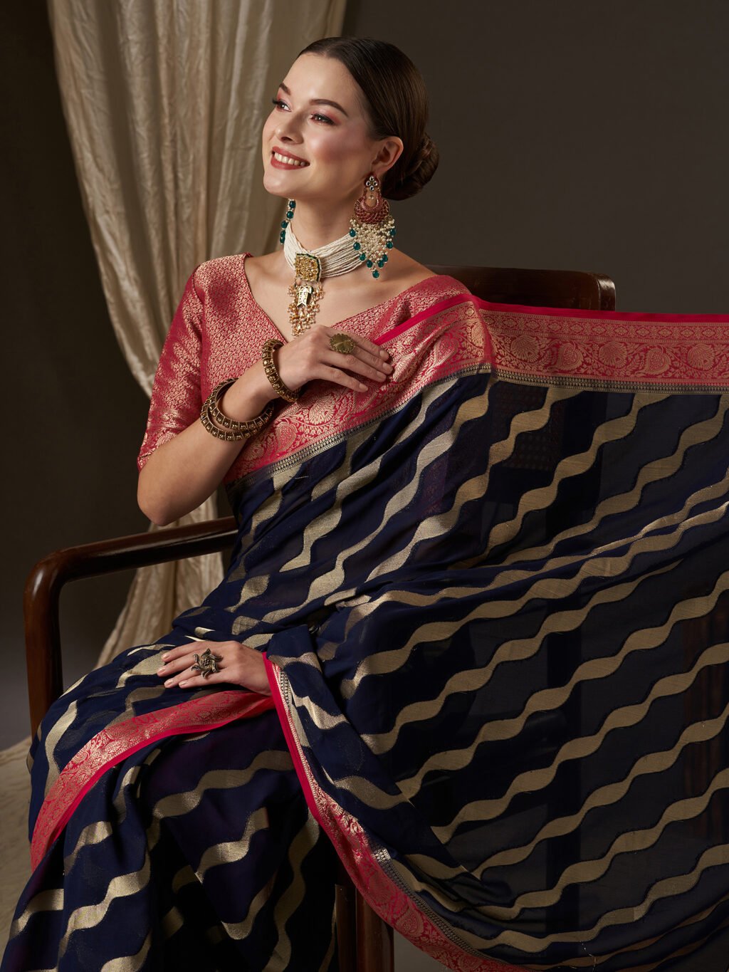 showcasing the beauty and craftsmanship of Silk Saree.