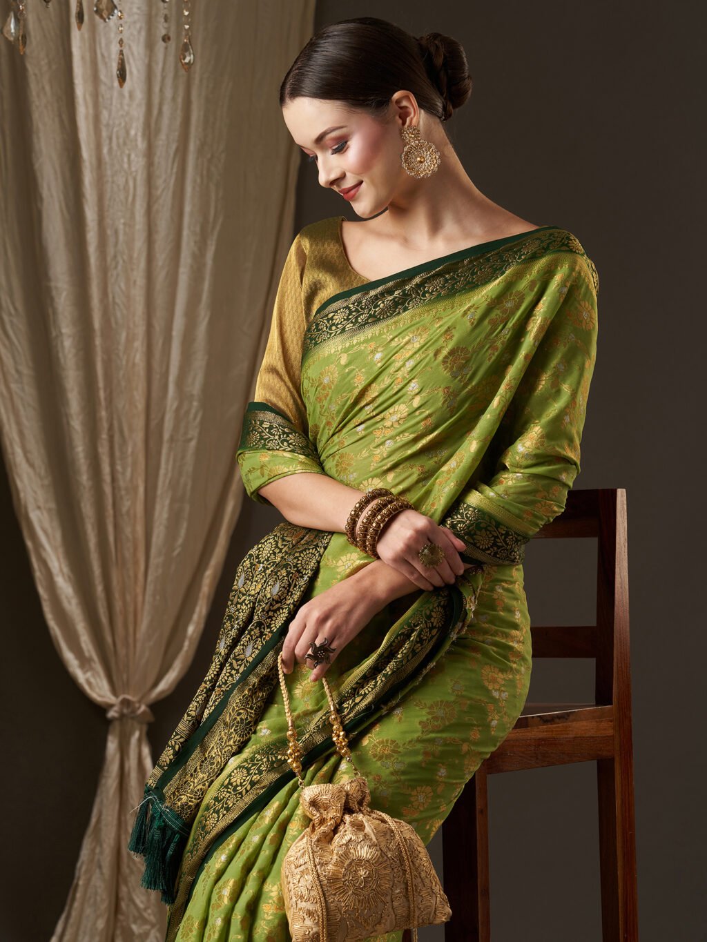 showcasing the beauty and craftsmanship of Designer Saree.