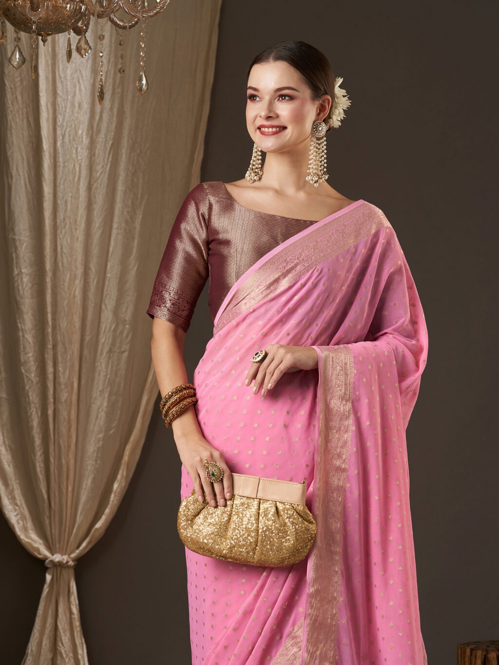 showcasing the beauty and craftsmanship of Silk Saree.