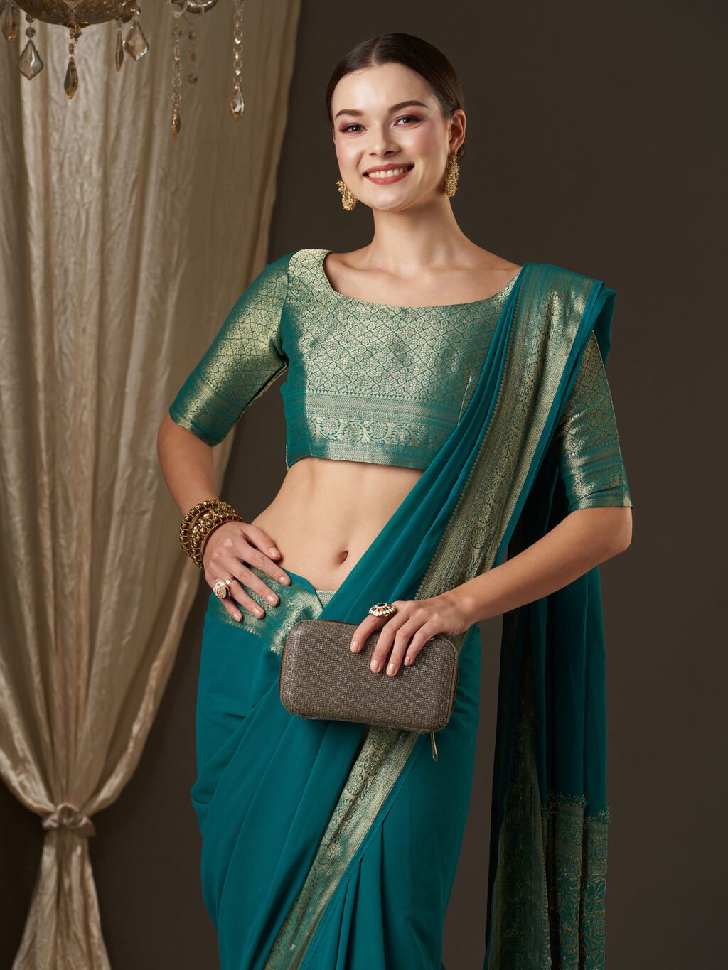showcasing the beauty and craftsmanship of Designer Saree.