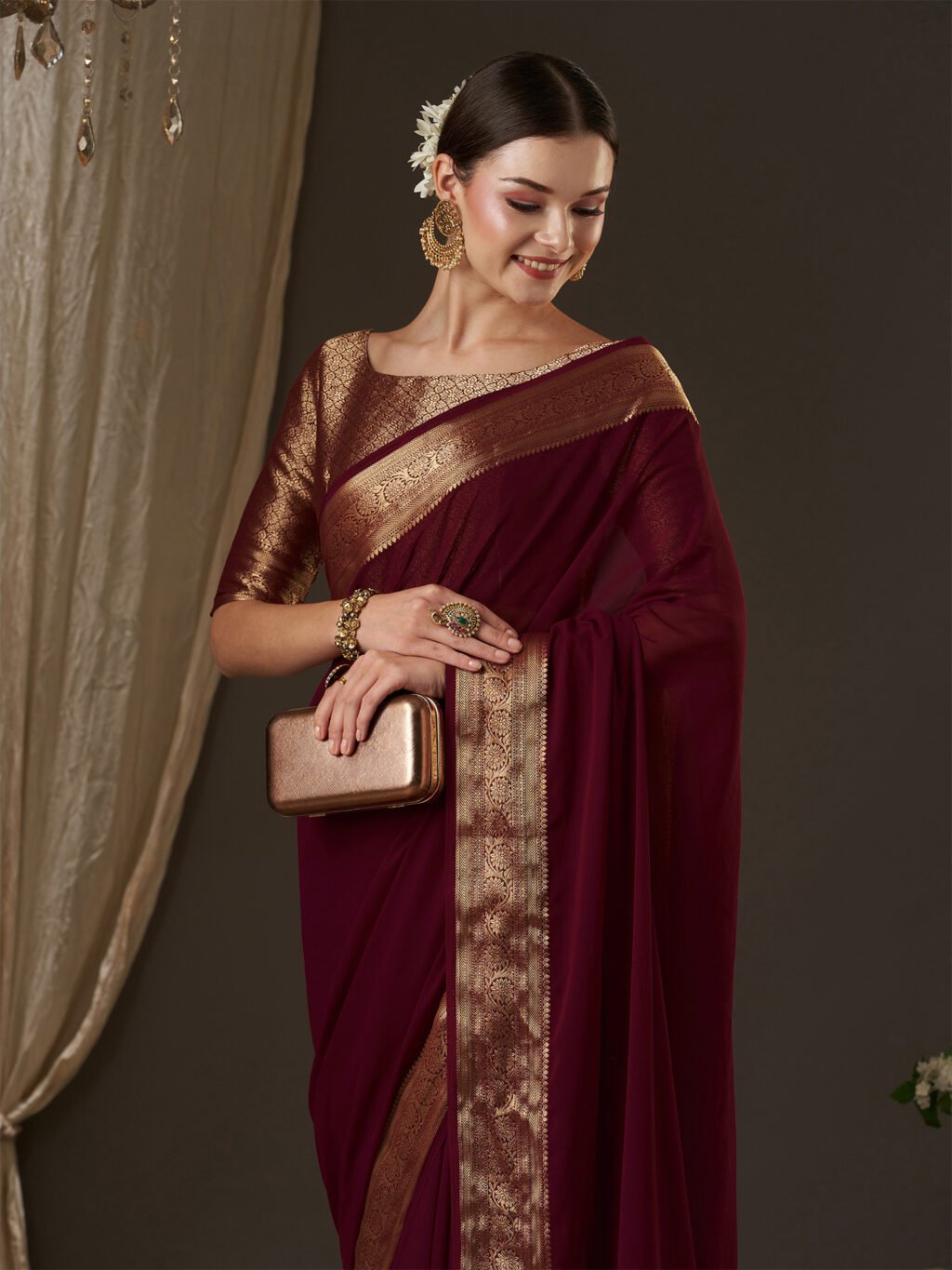 showcasing the beauty and craftsmanship of Festive Saree.