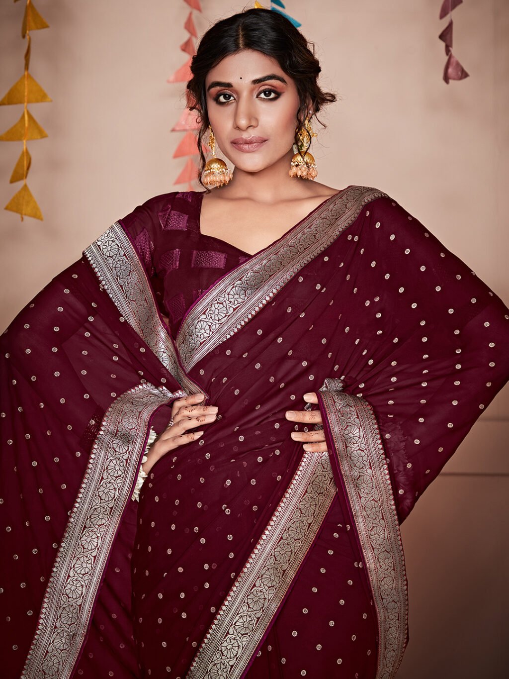 showcasing the beauty and craftsmanship of Silk Saree.