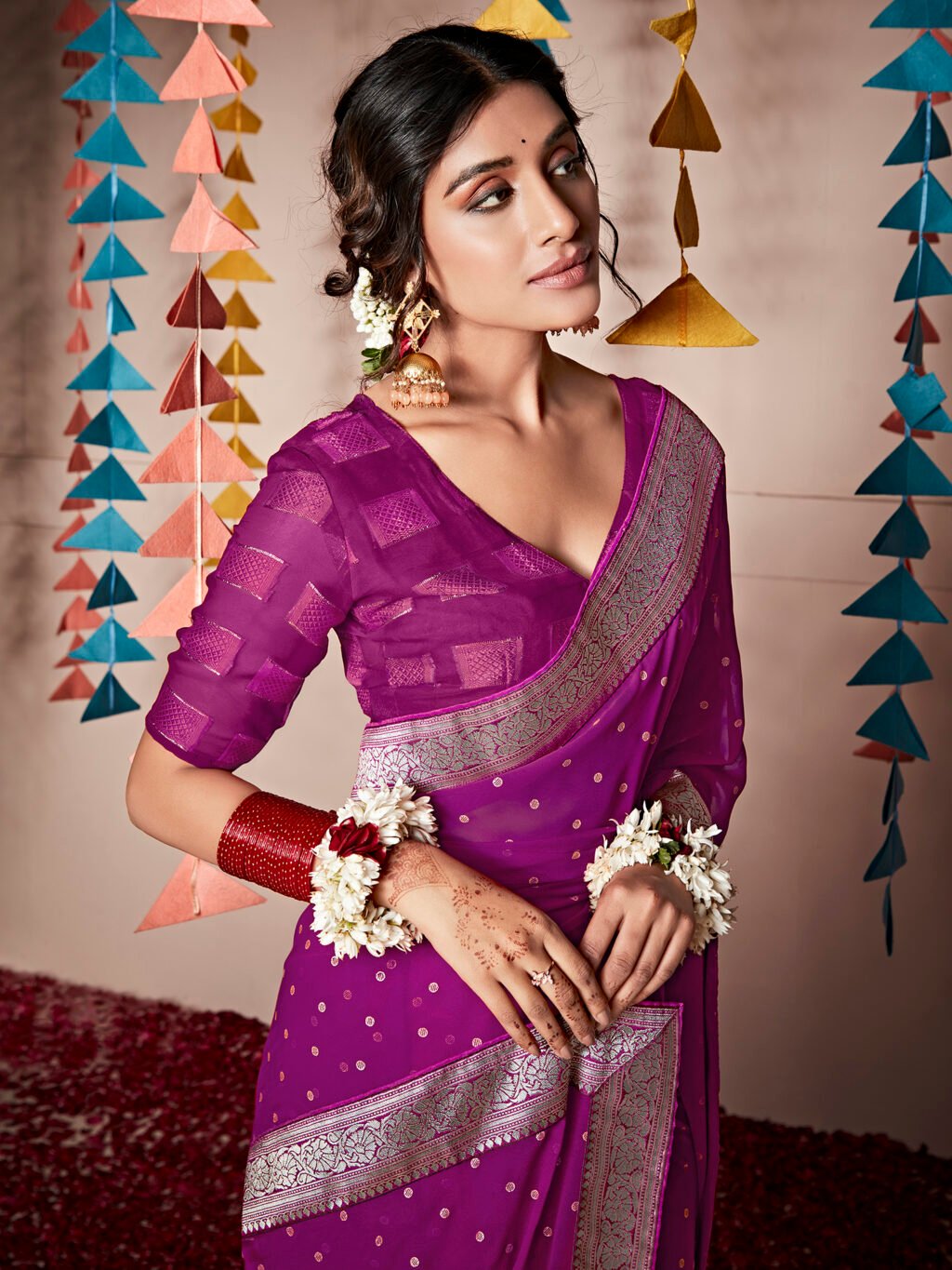 showcasing the beauty and craftsmanship of Silk Saree.