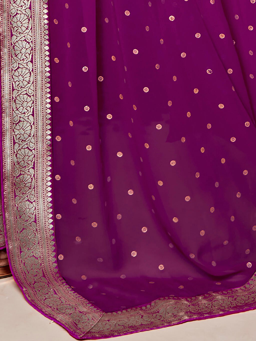 Purple Georgette Saree - Image 4