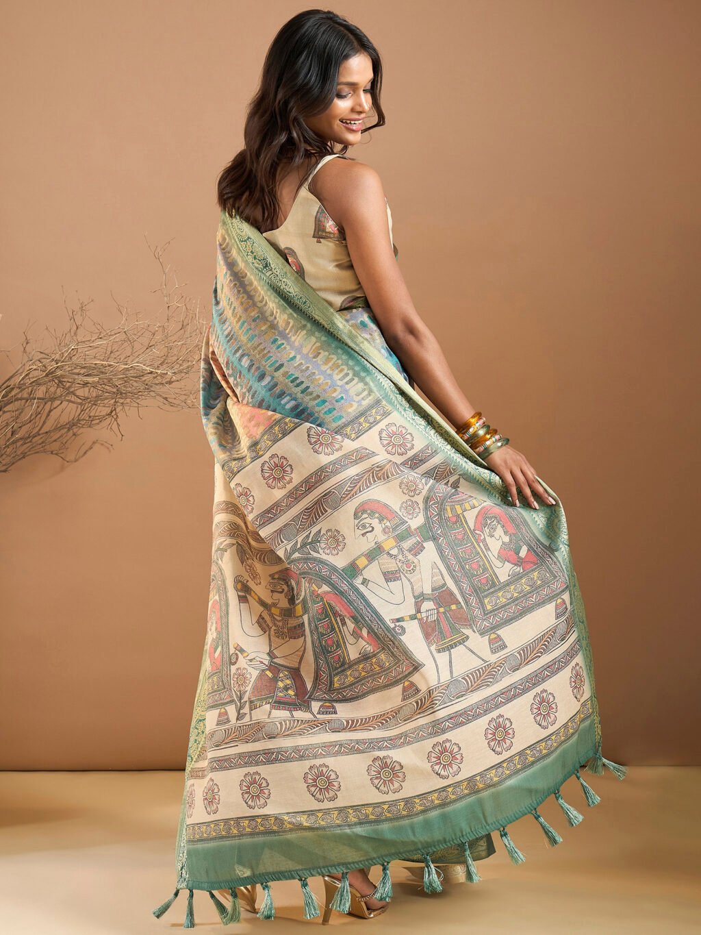 showcasing the beauty and craftsmanship of Silk Saree.