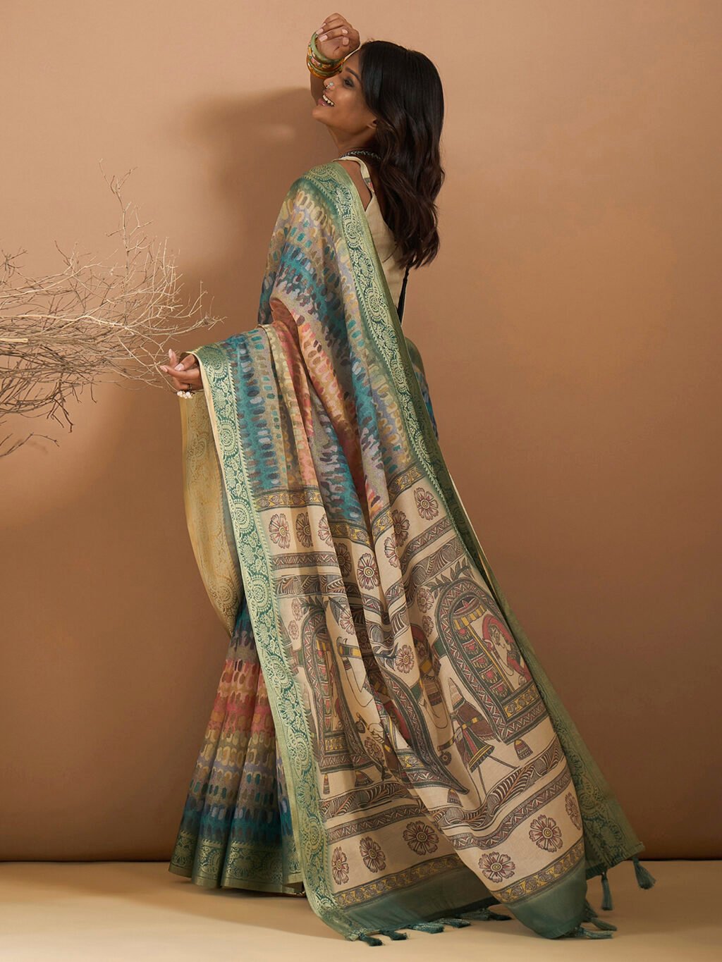 Multicolored Silk Saree - Image 4