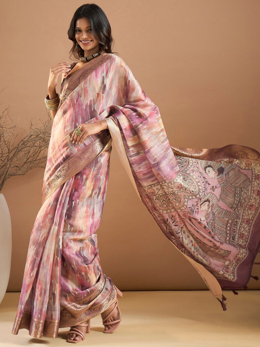 Mauve Silk Saree - Image 3