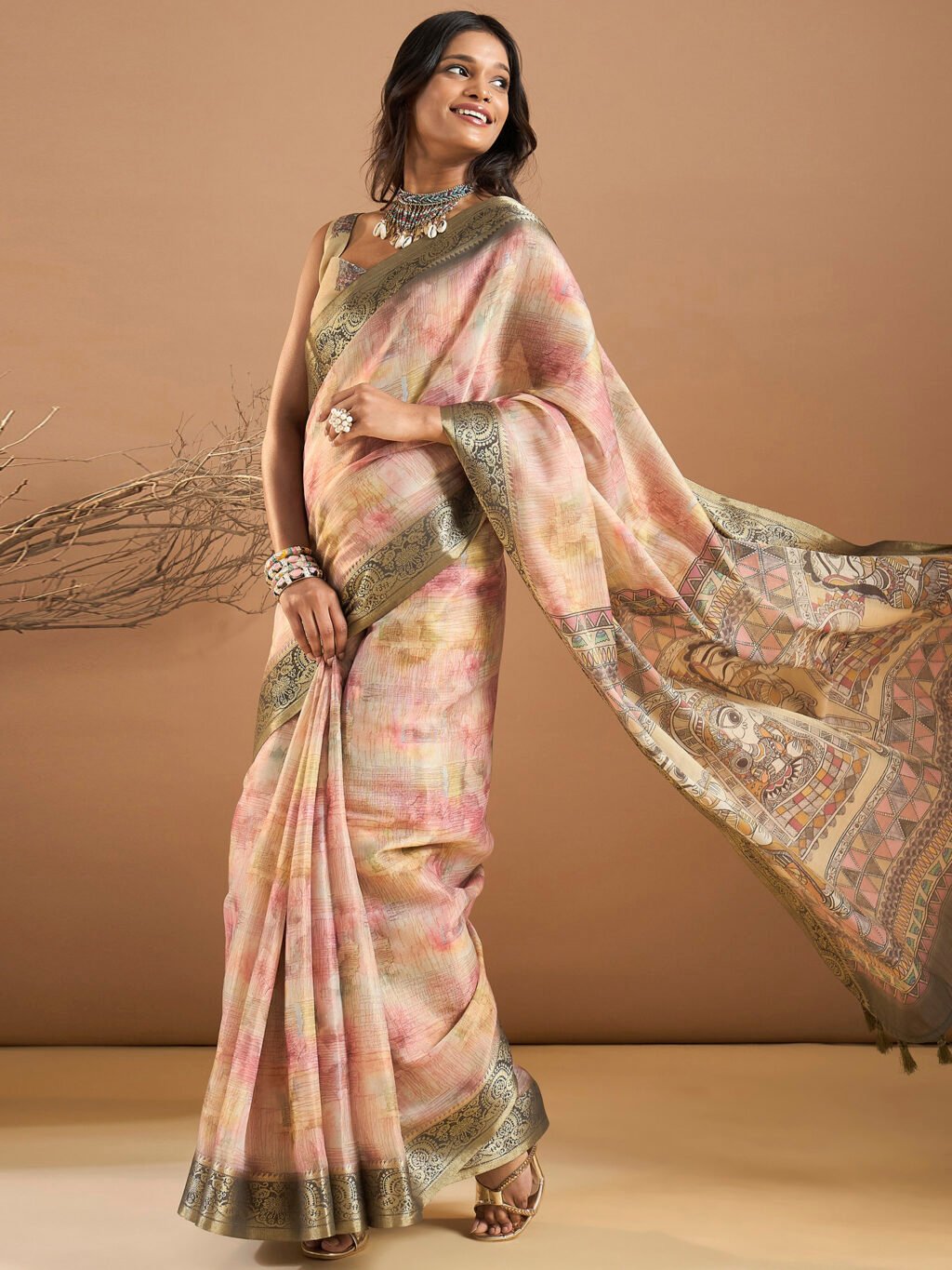 Multicolored Silk Saree - Image 3