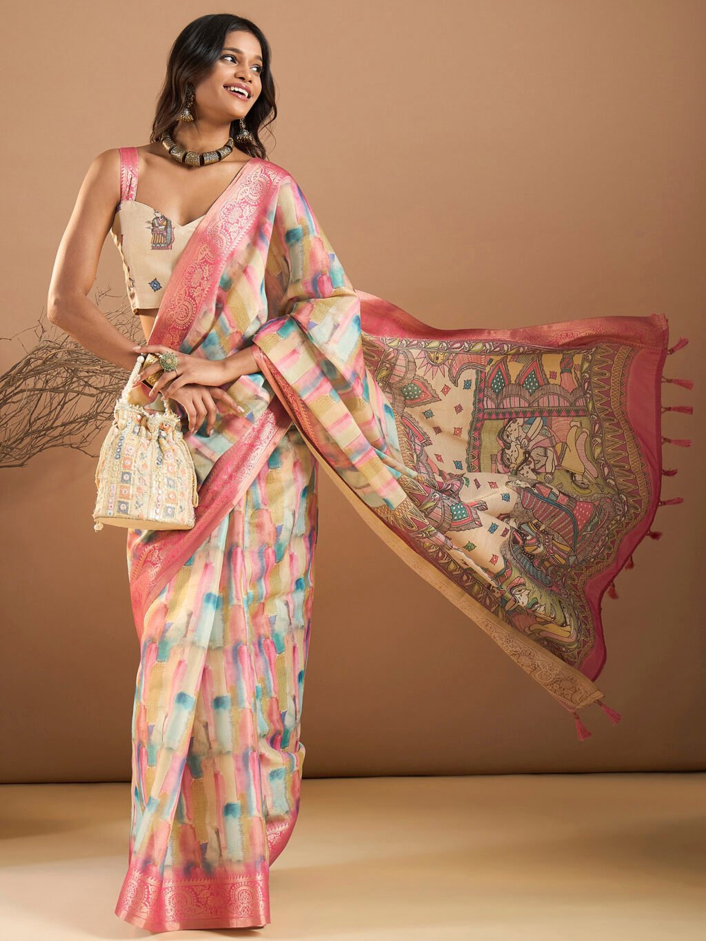 Multicolored Silk Saree - Image 4