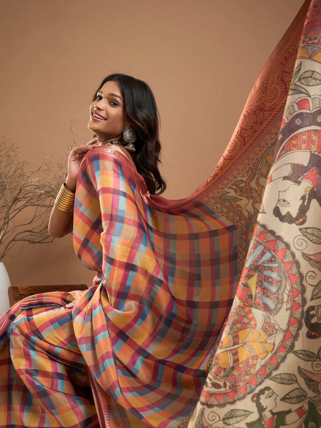 Multicolored Silk Saree - Image 4
