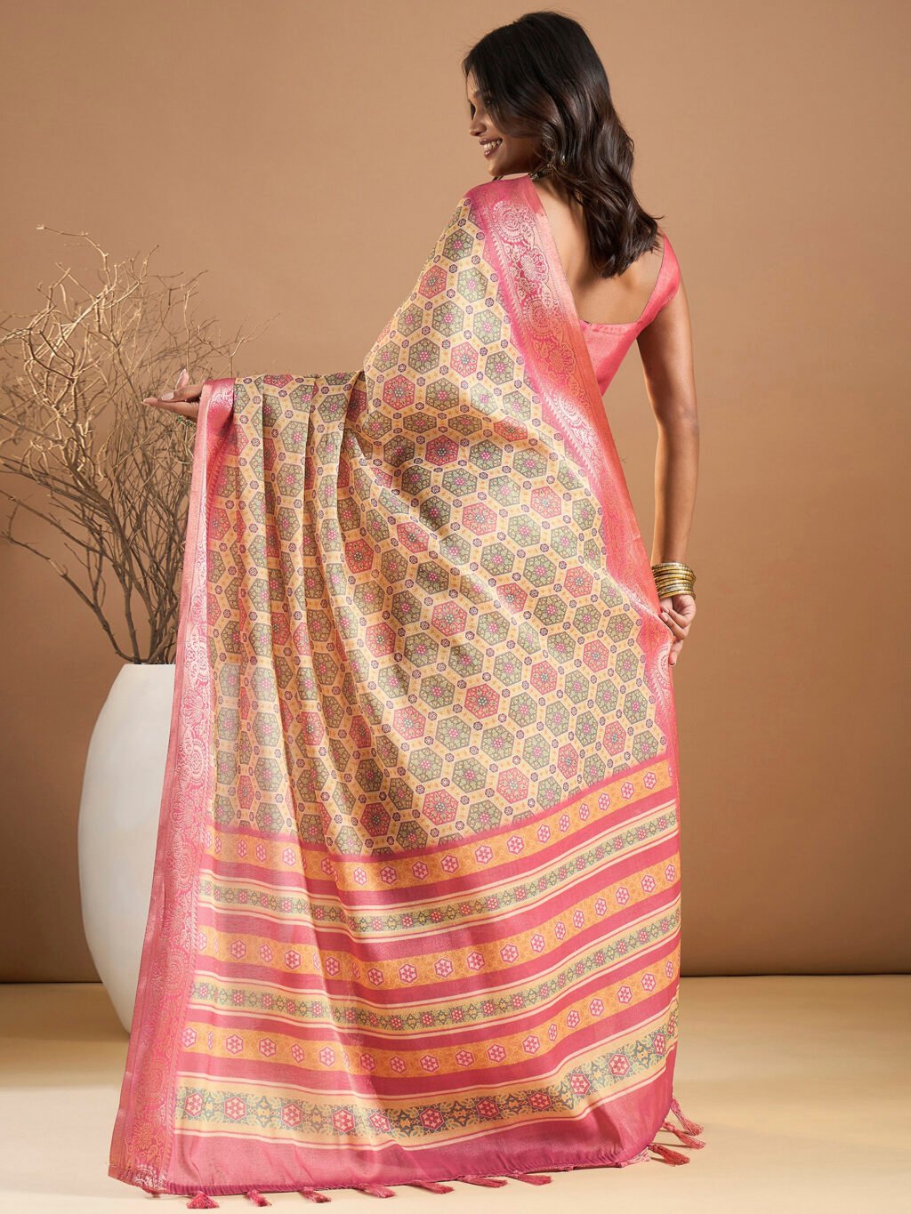 showcasing the beauty and craftsmanship of Festive Saree.