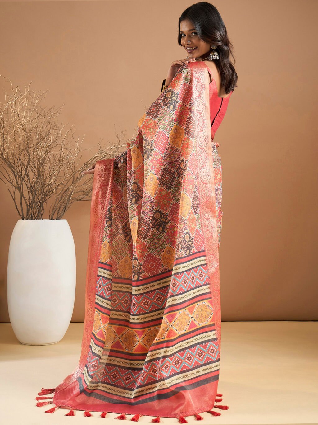 showcasing the beauty and craftsmanship of Festive Saree.