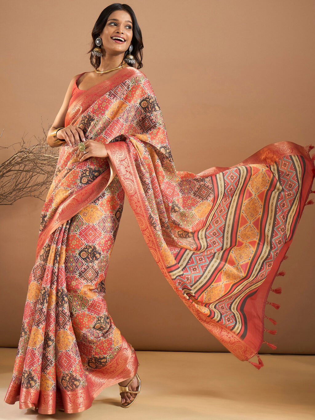Multicolored Silk Saree - Image 4