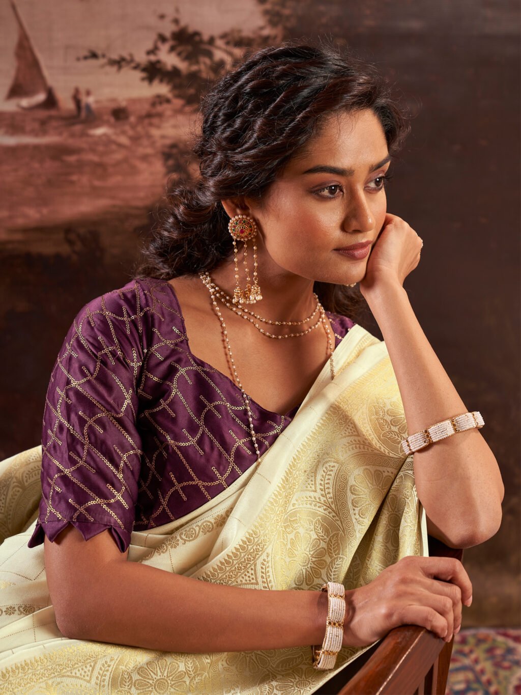 Yellow Silk Saree - Image 4