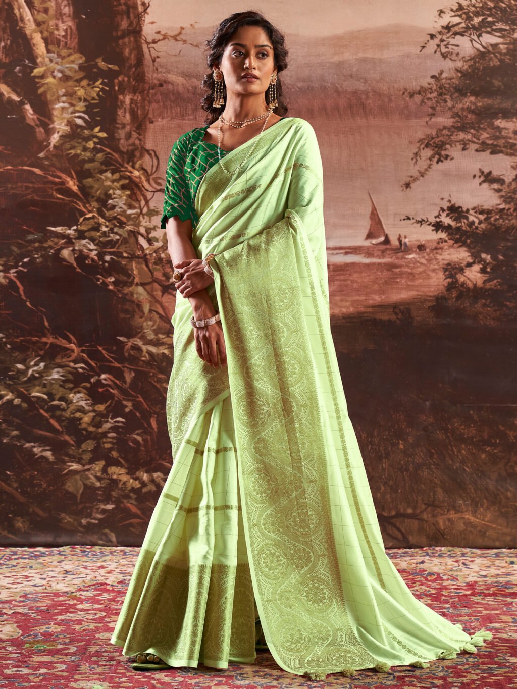 Image of Light Green Silk Saree