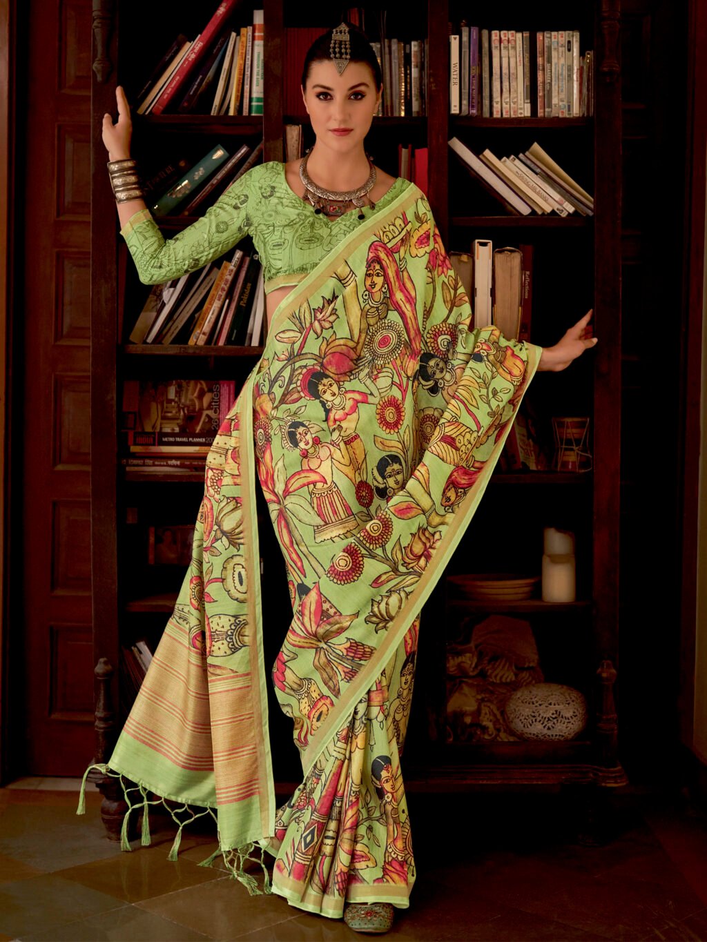 Image of Light Green Silk Saree