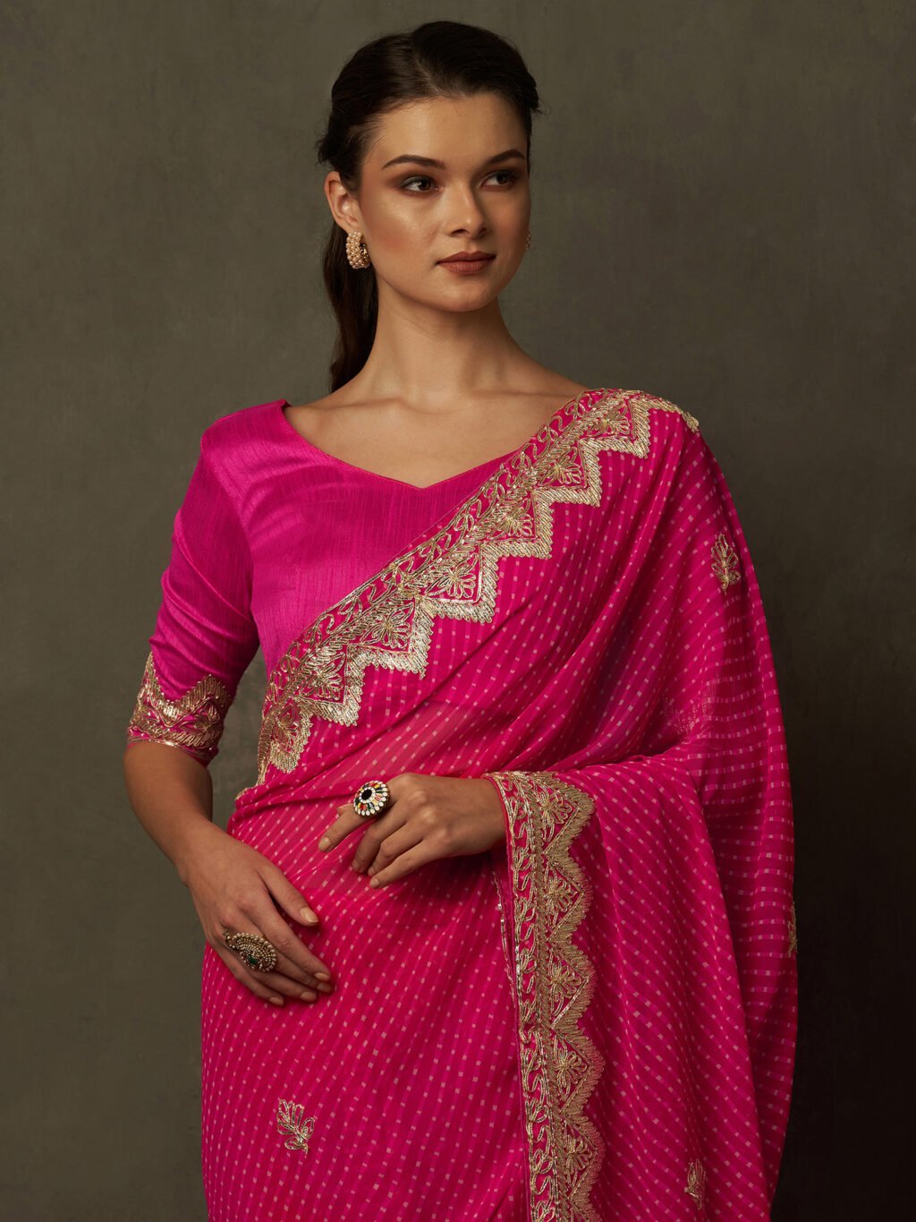 showcasing the beauty and craftsmanship of Silk Saree.