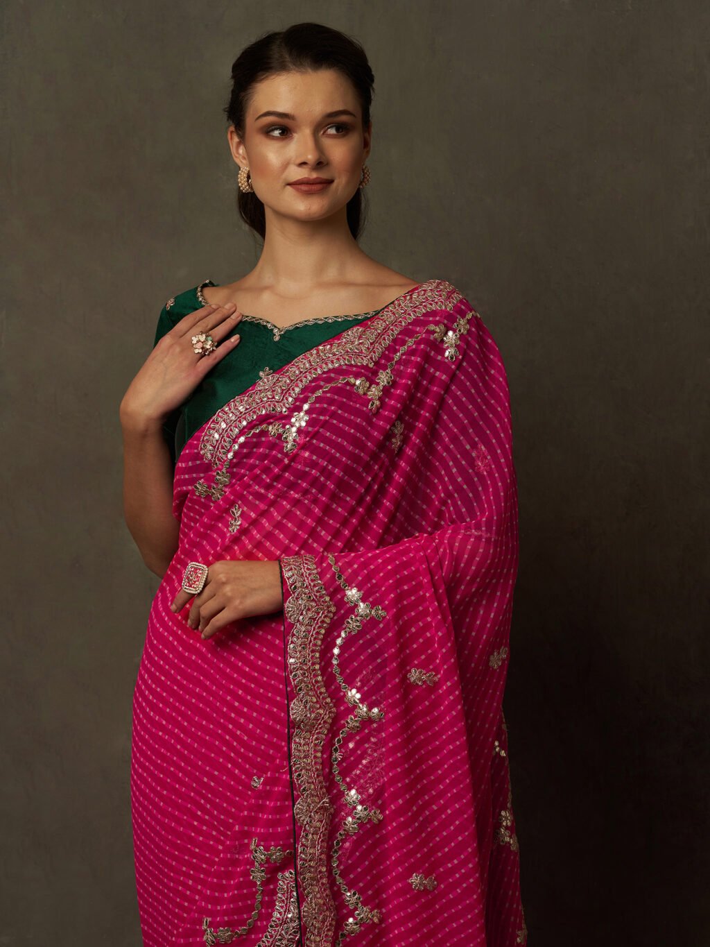 showcasing the beauty and craftsmanship of Silk Saree.