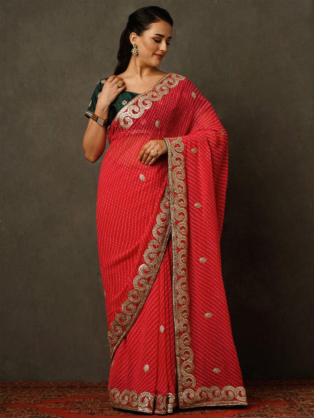 Image of Pink Georgette Saree