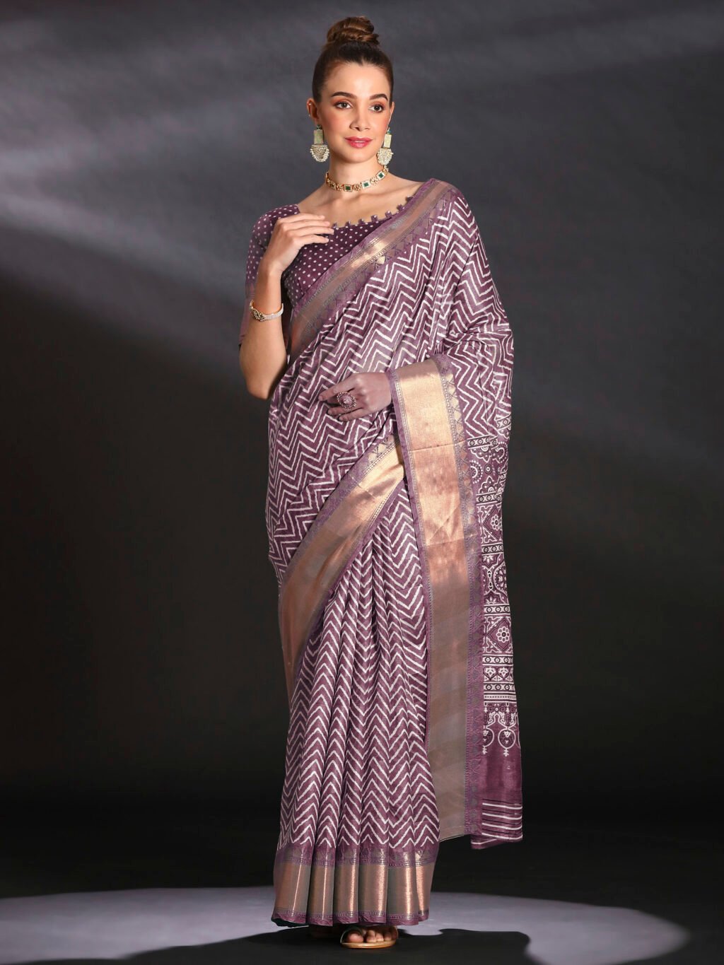 Image of Mauve Silk Saree
