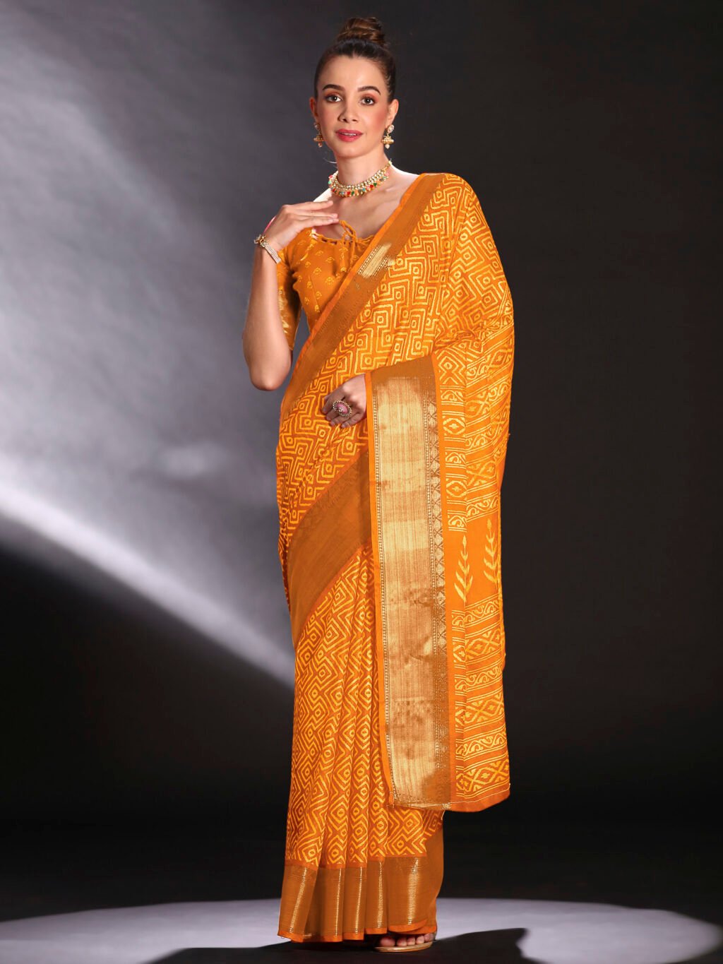 Image of Yellow Silk Saree