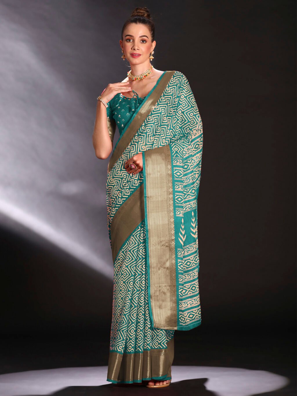 Image of Light Blue Silk Saree