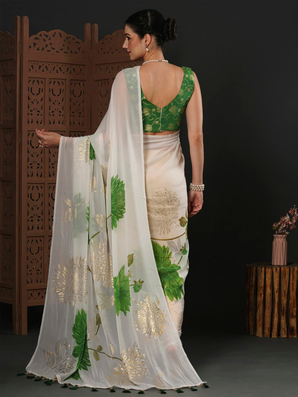 showcasing the beauty and craftsmanship of Silk Saree.