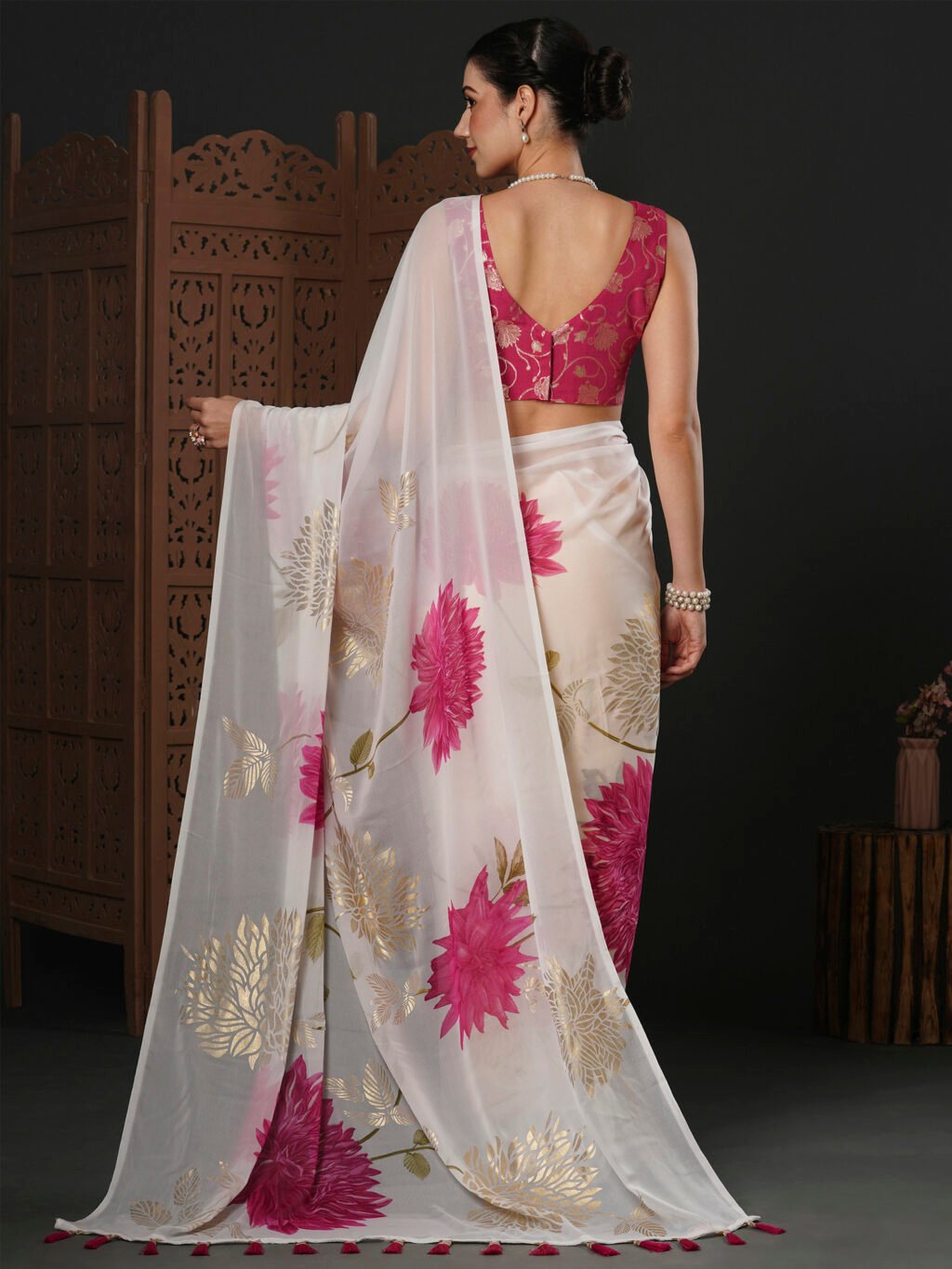 showcasing the beauty and craftsmanship of Festive Saree.
