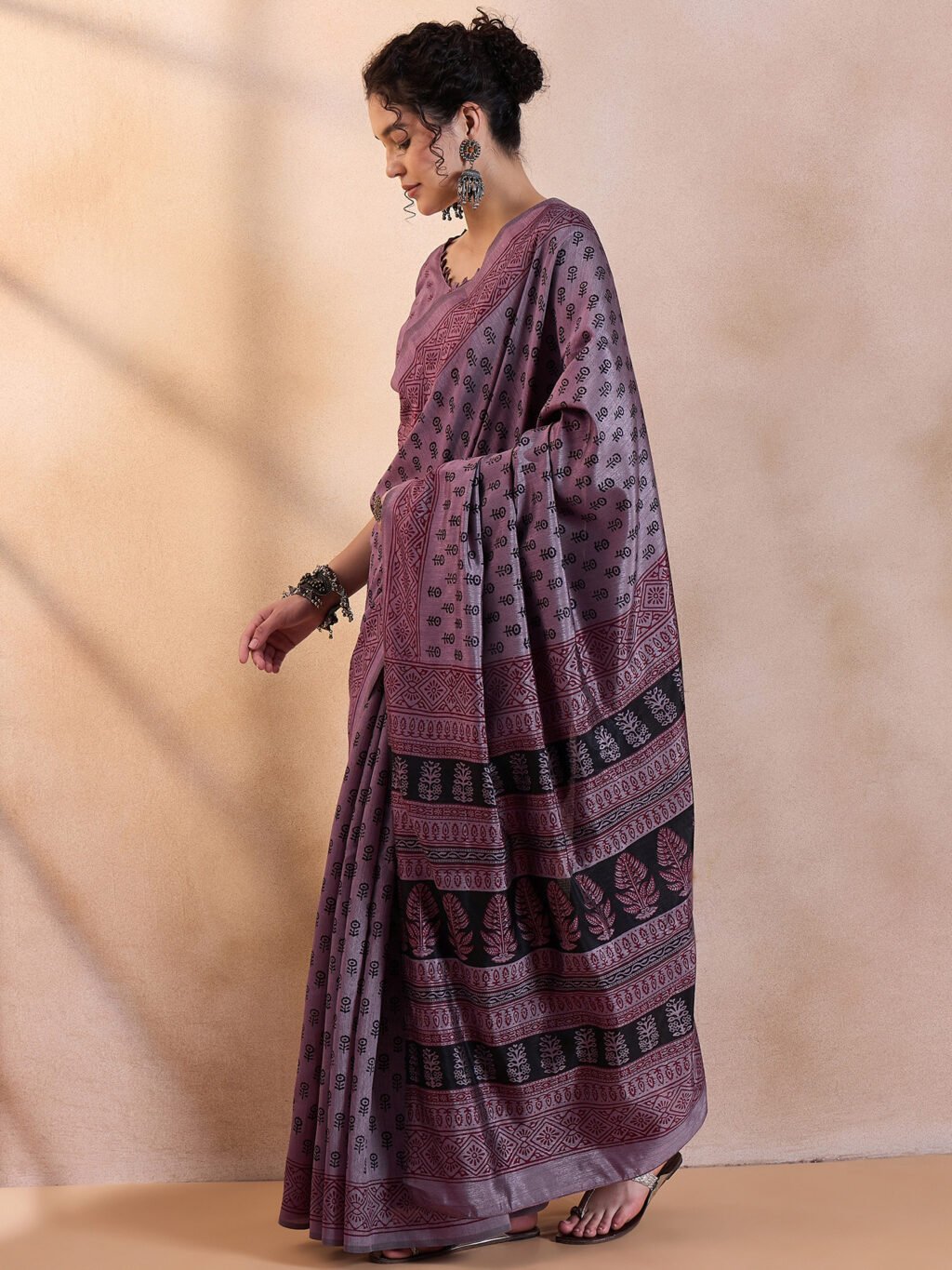 Violet Silk Saree - Image 4
