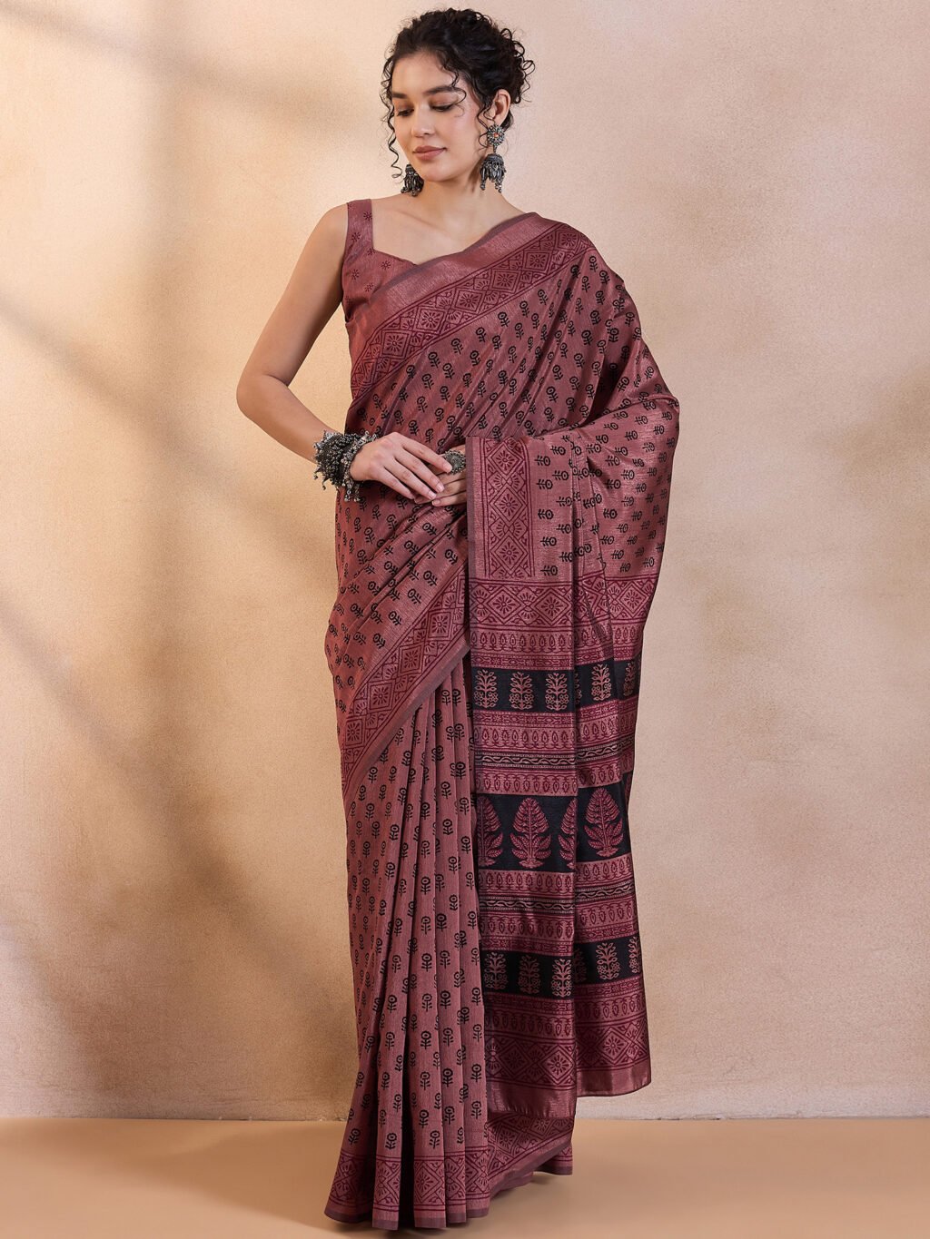 Image of Brown Silk Saree