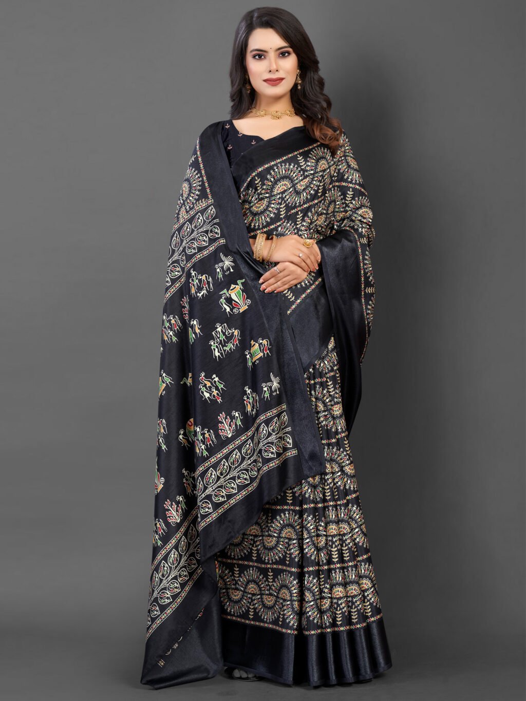 Image of Black Silk Saree