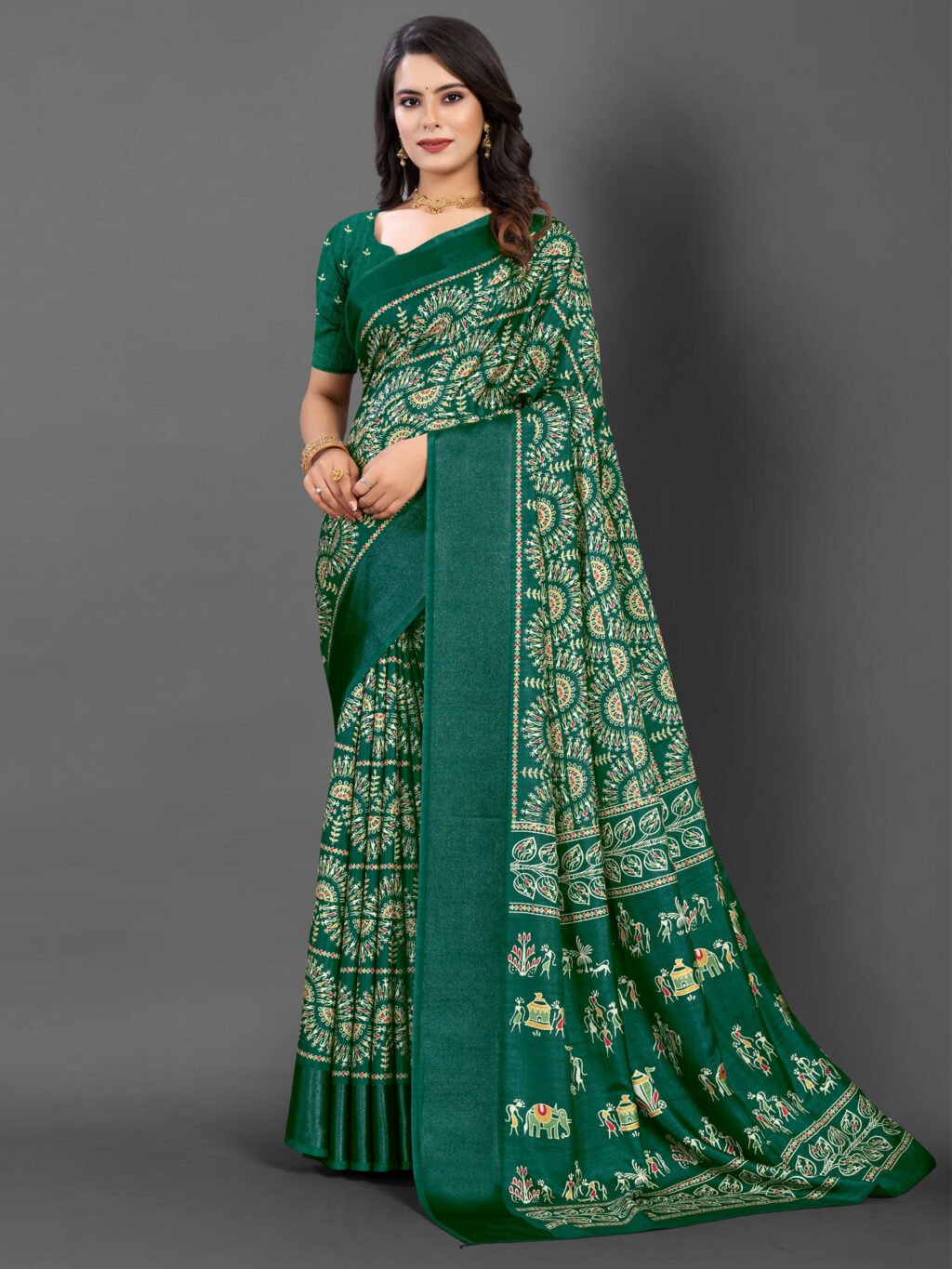 Image of Green Silk Saree