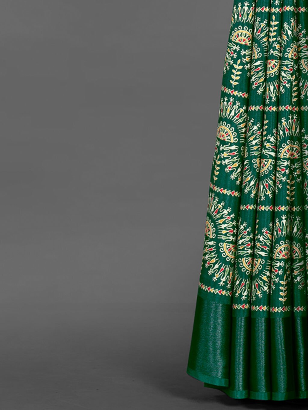 Green Silk Saree - Image 4