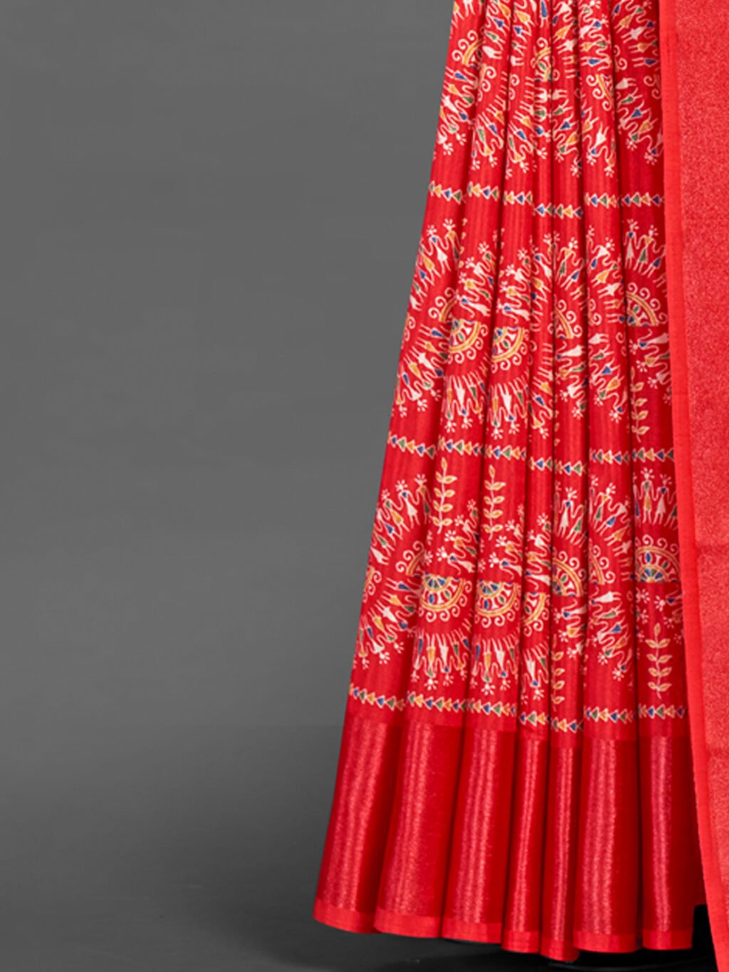 Red Silk Saree - Image 4