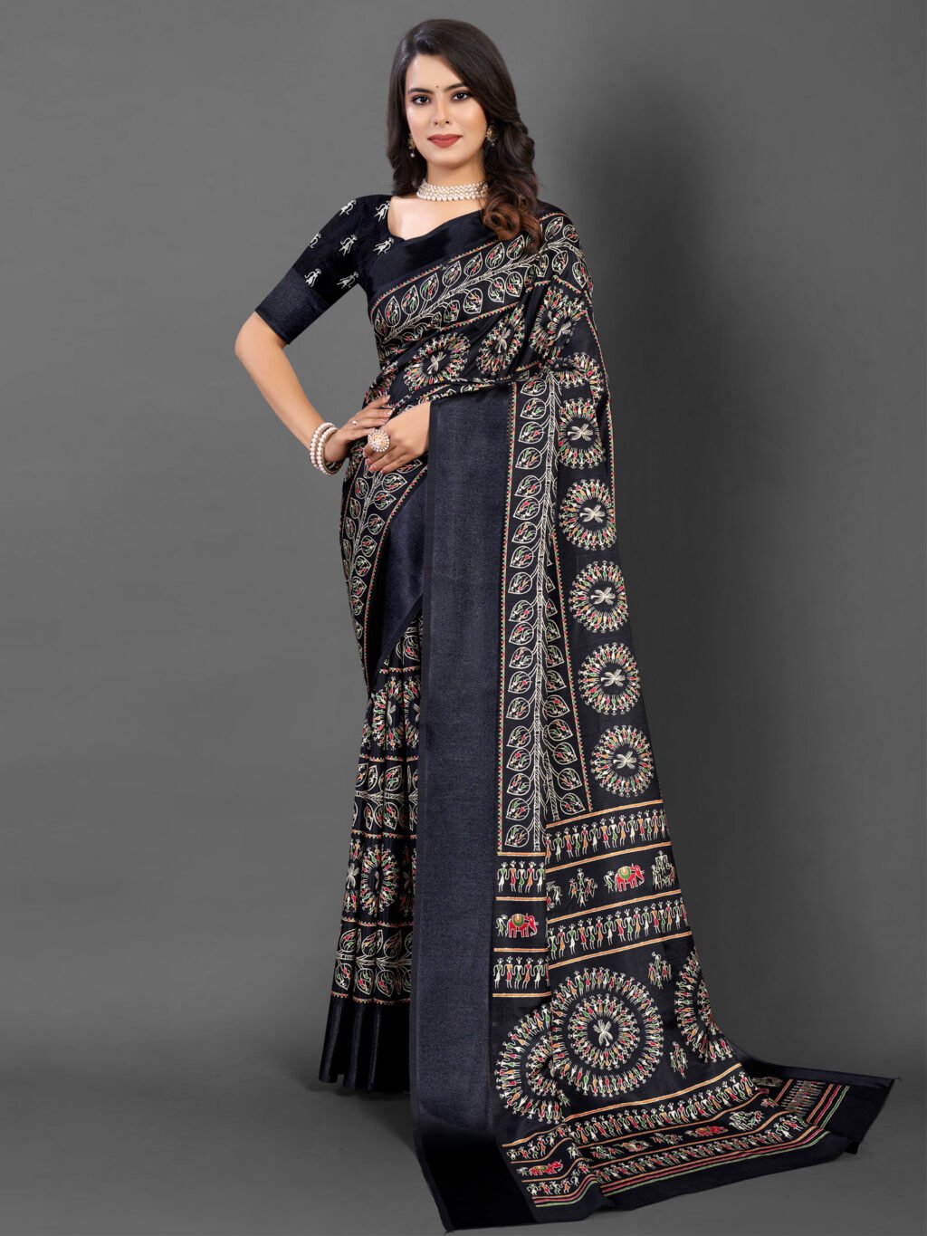 Image of Black Silk Saree