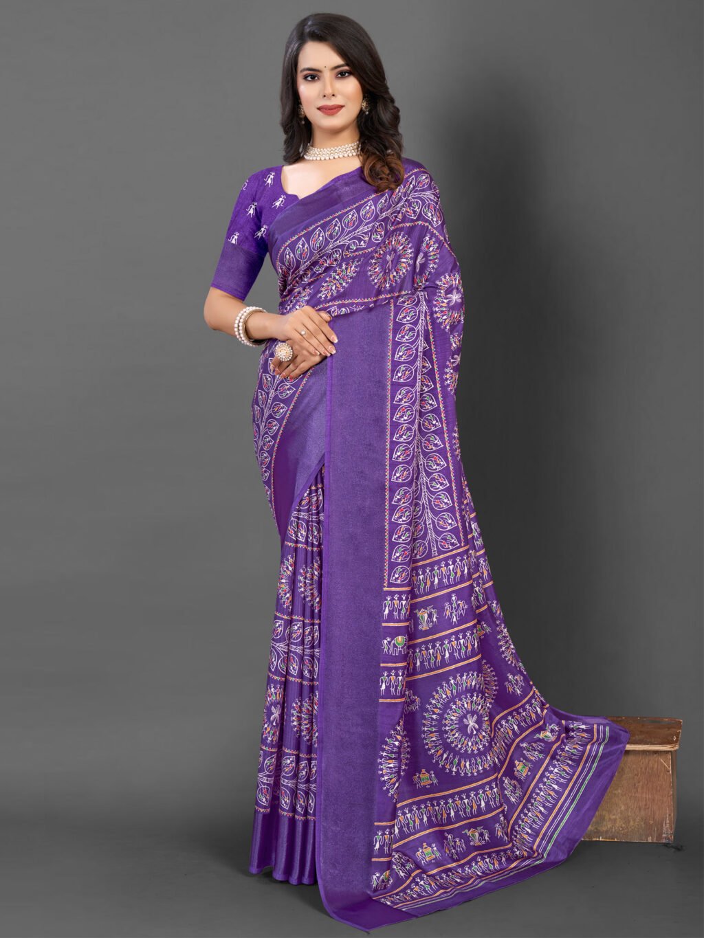 Image of Purple Silk Saree