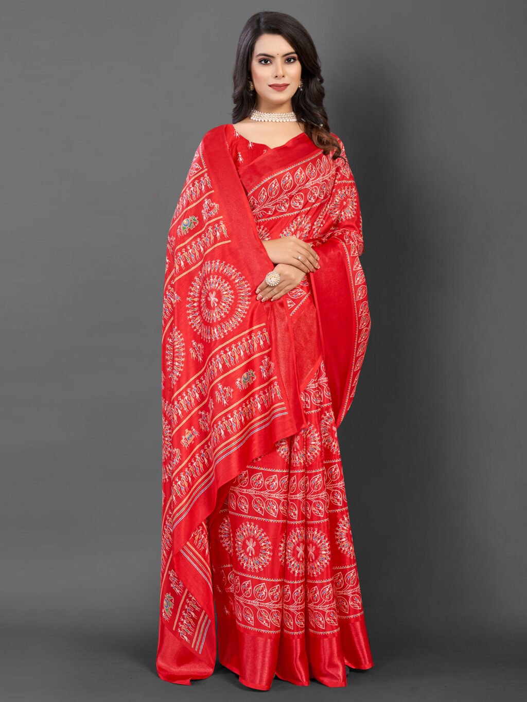 Image of Red Silk Saree
