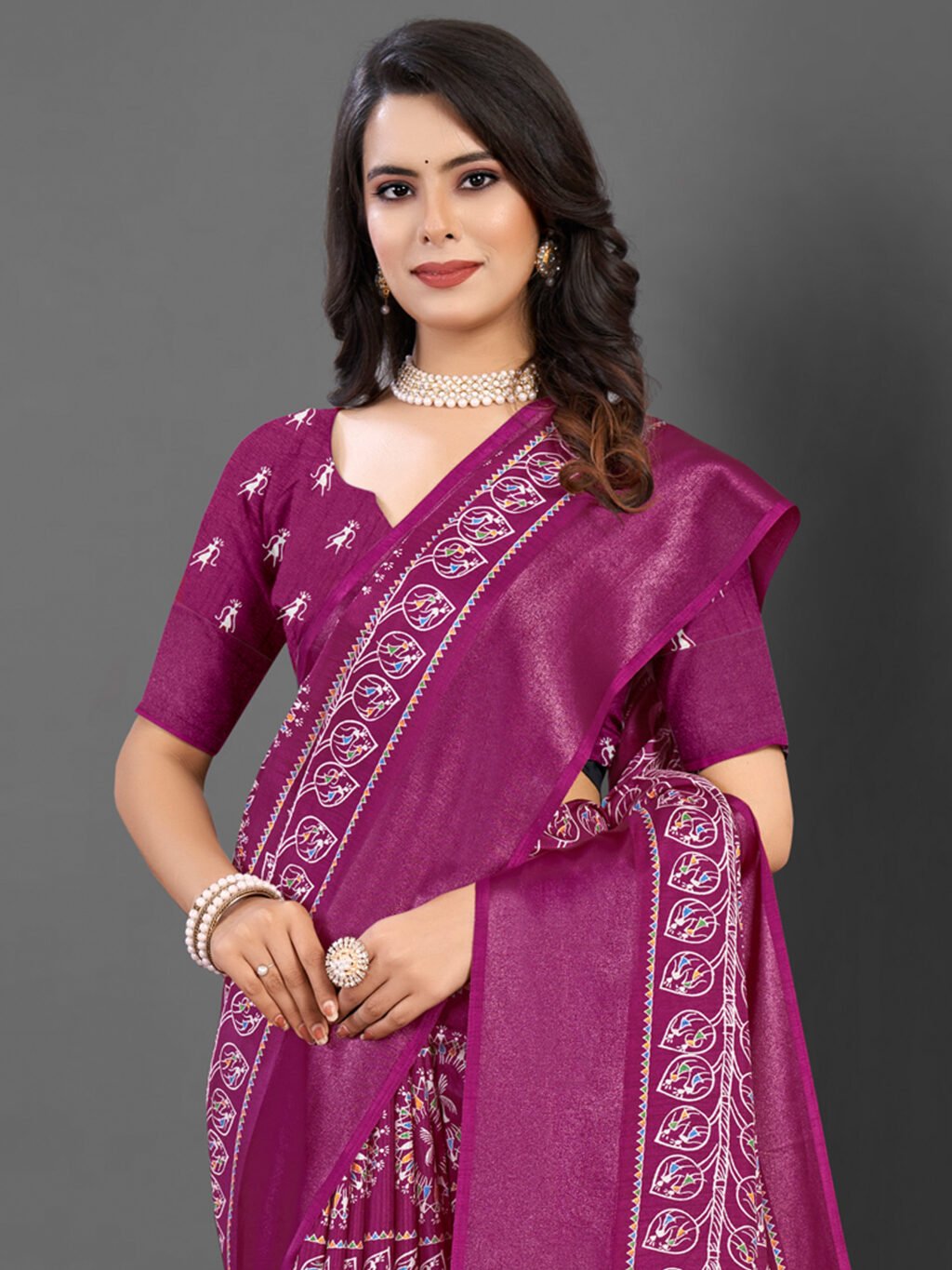 showcasing the beauty and craftsmanship of Party Wear Saree.