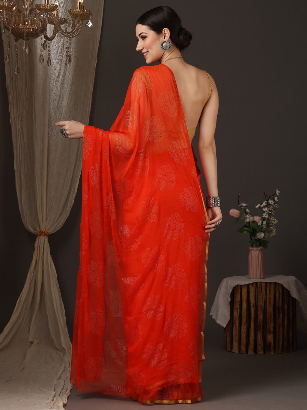 showcasing the beauty and craftsmanship of Party Wear Saree.