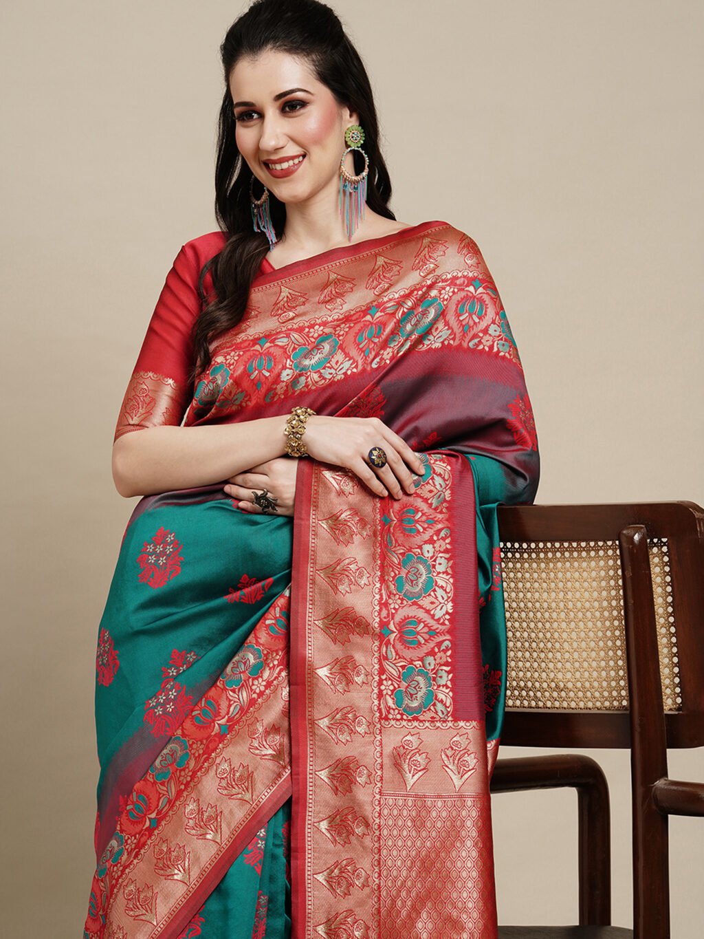 showcasing the beauty and craftsmanship of Designer Saree.
