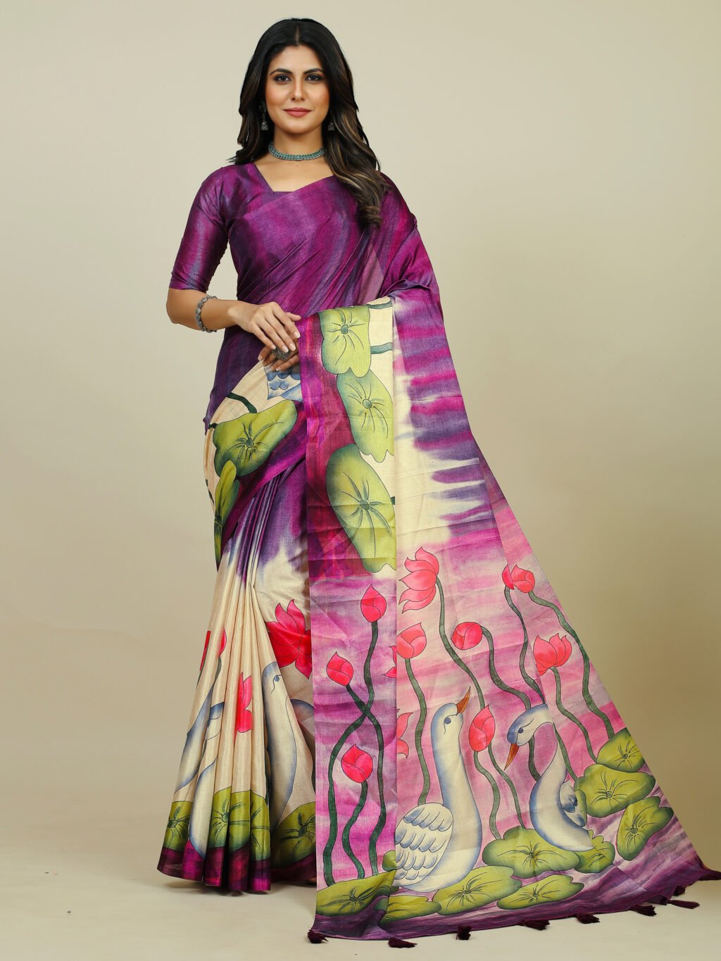 Image of Purple Silk Saree