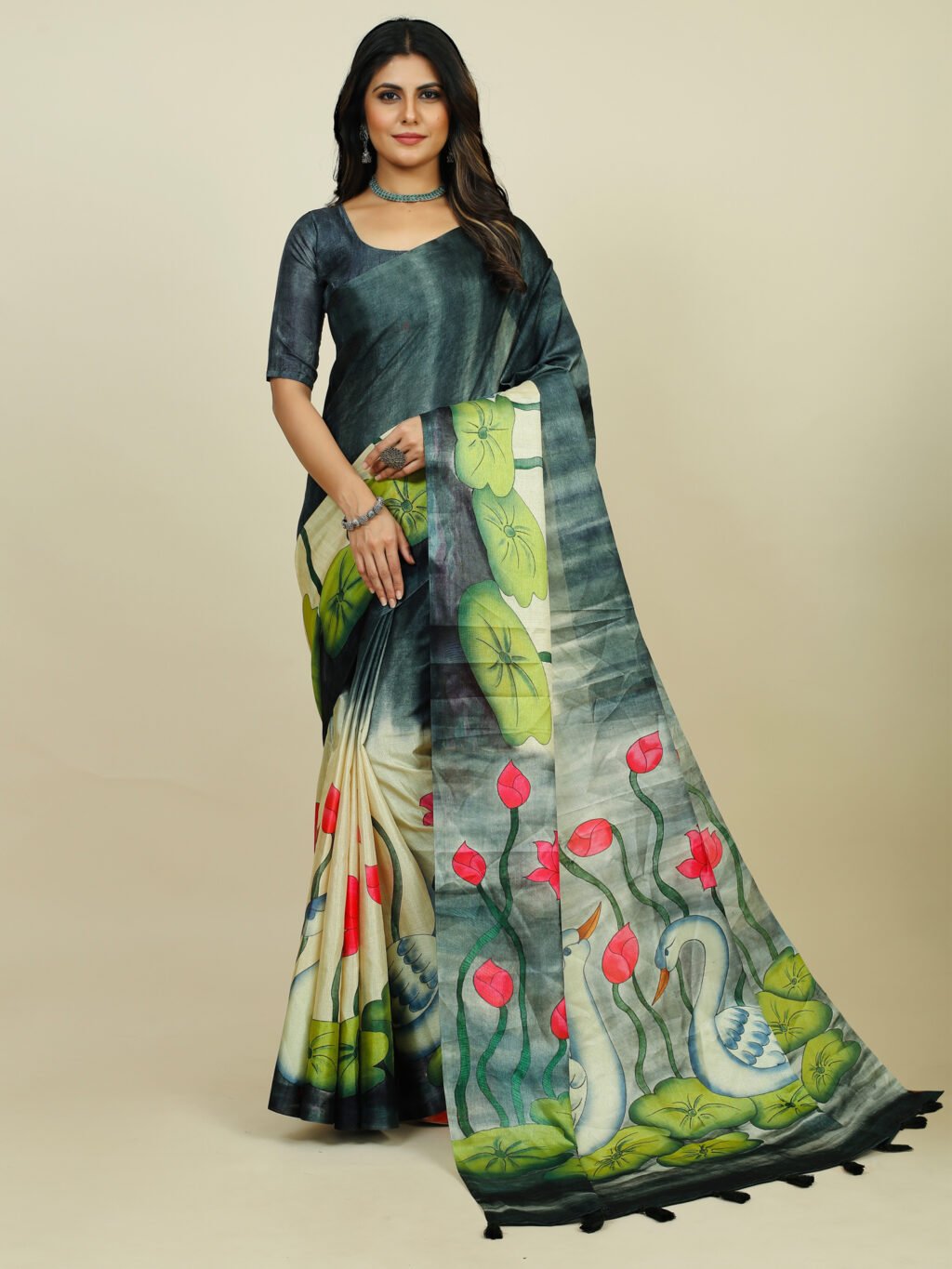 Image of Black Silk Saree