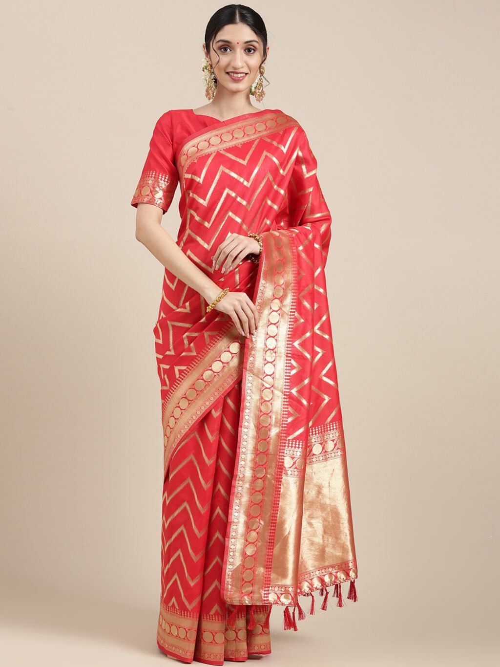 Image of Red Silk Saree