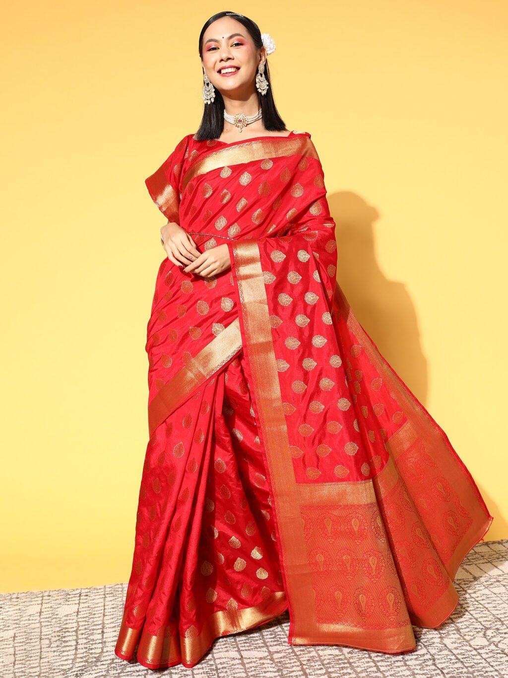 Image of Red Silk Saree