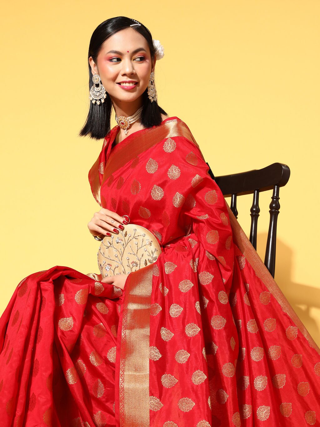 Red Silk Saree - Image 4