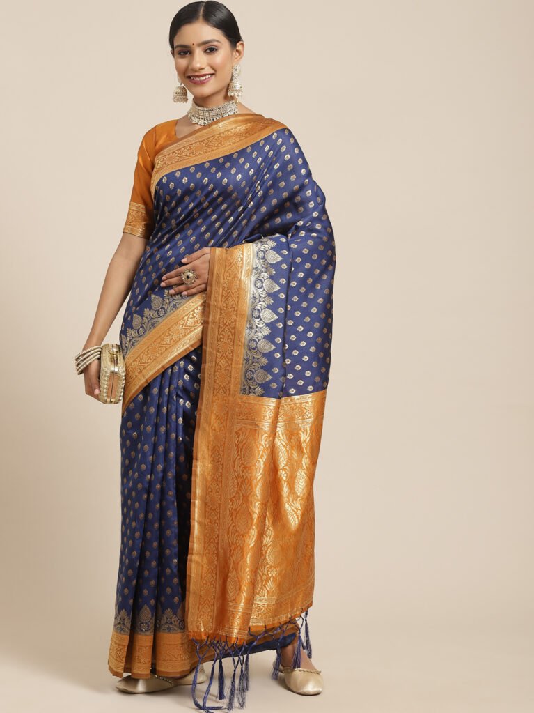 Image of Blue Silk Saree