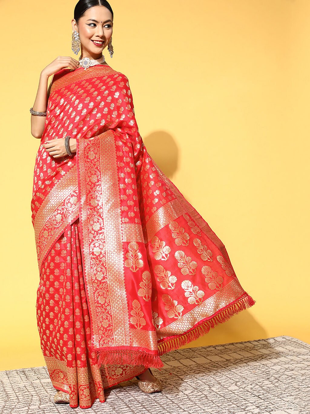 Image of Pink Silk Saree