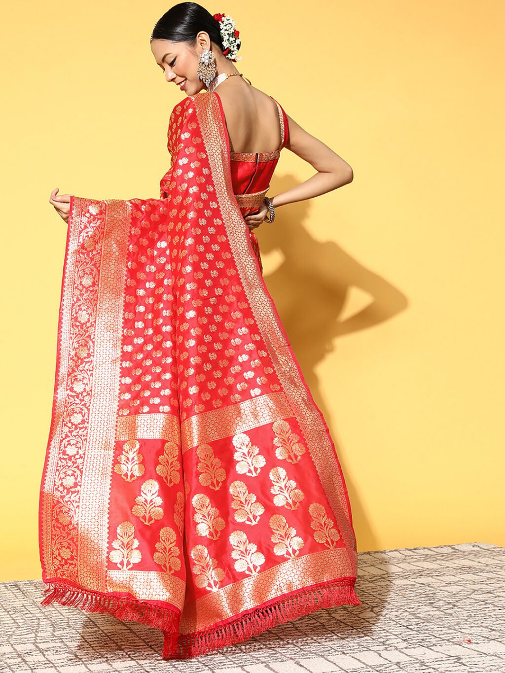 showcasing the beauty and craftsmanship of Festive Saree.