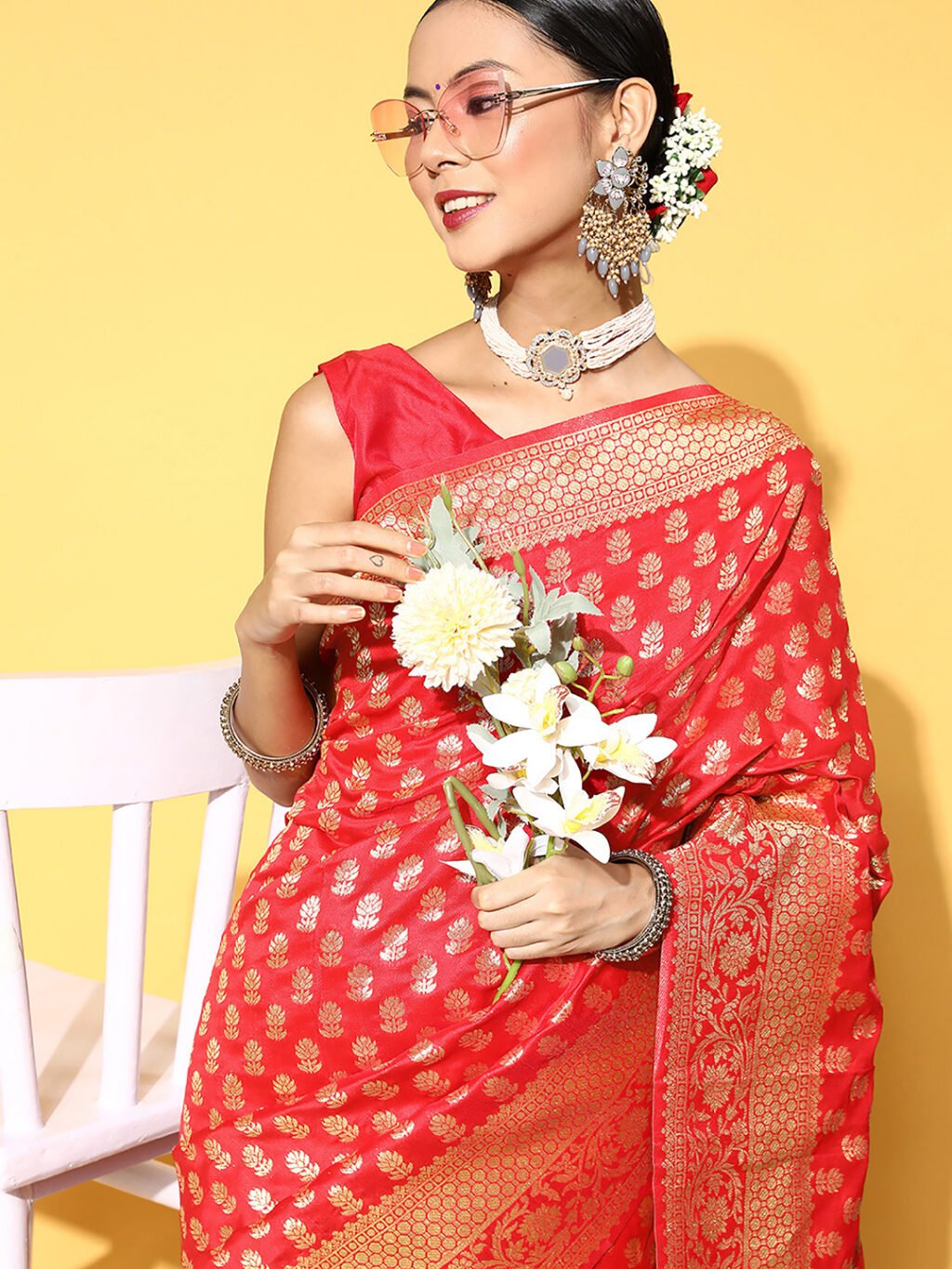 Pink Silk Saree - Image 4