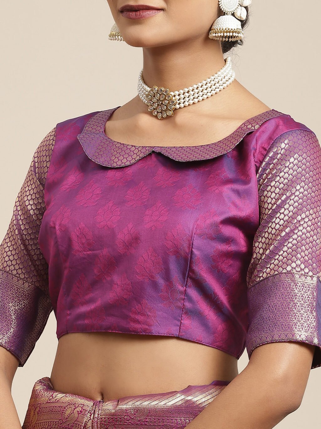 Purple Silk Saree - Image 4